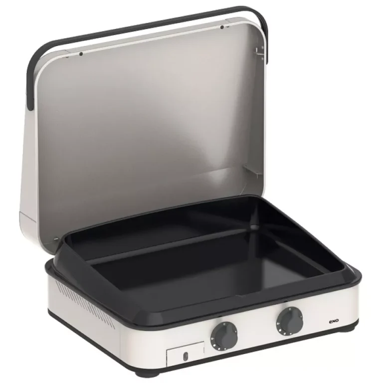 Plancha inox gaz avec couvercle